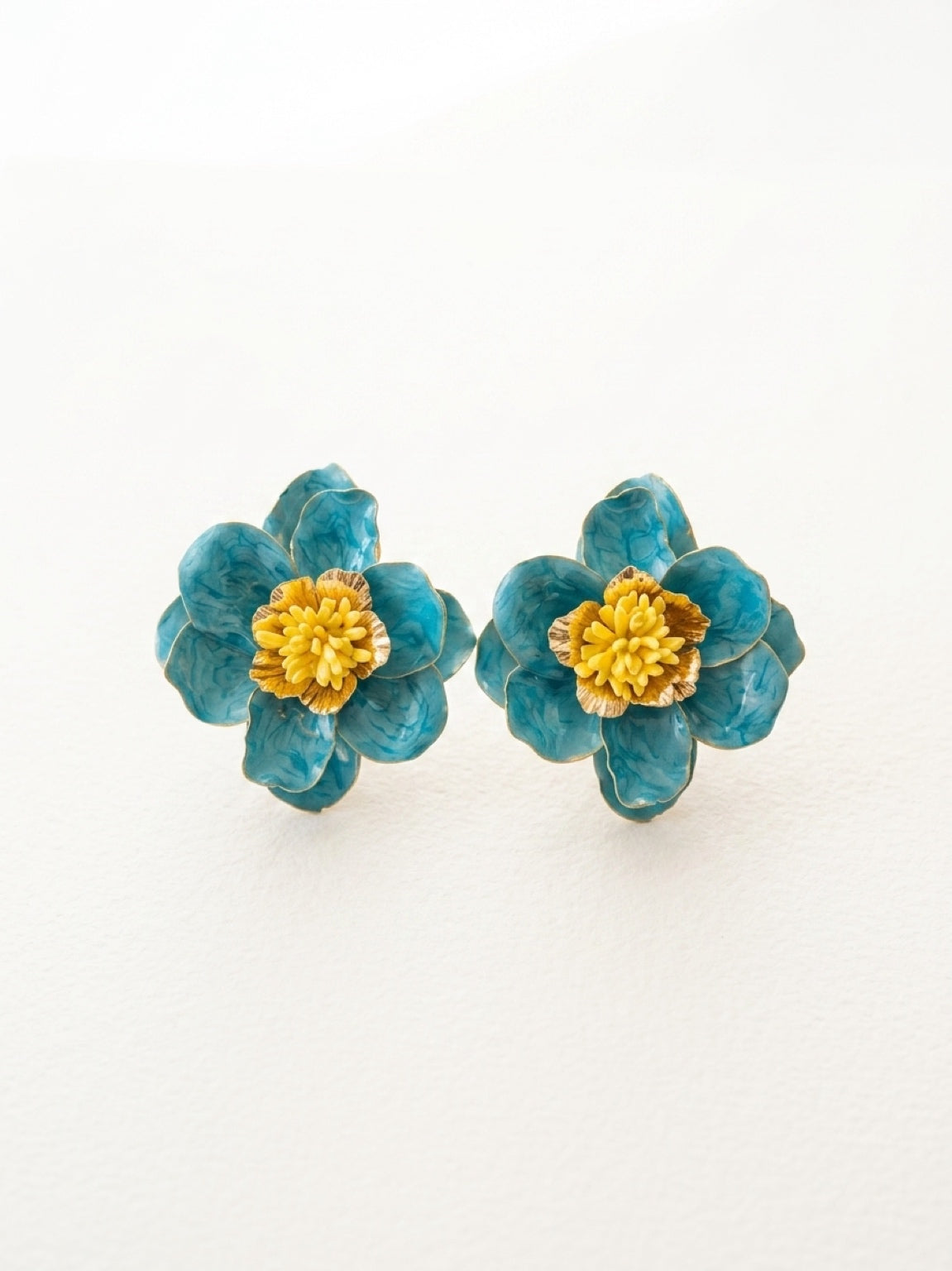 Ocean Bloom Floral Stud Earrings