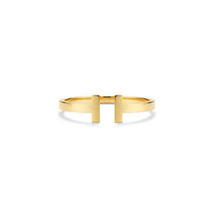 Gold Toned Thick H Cuff Bracelet