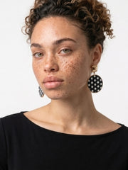 Midnight Polka Dot Luxe Statement Earrings