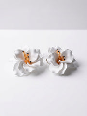 Ivory Petal Bloom Statement Earrings