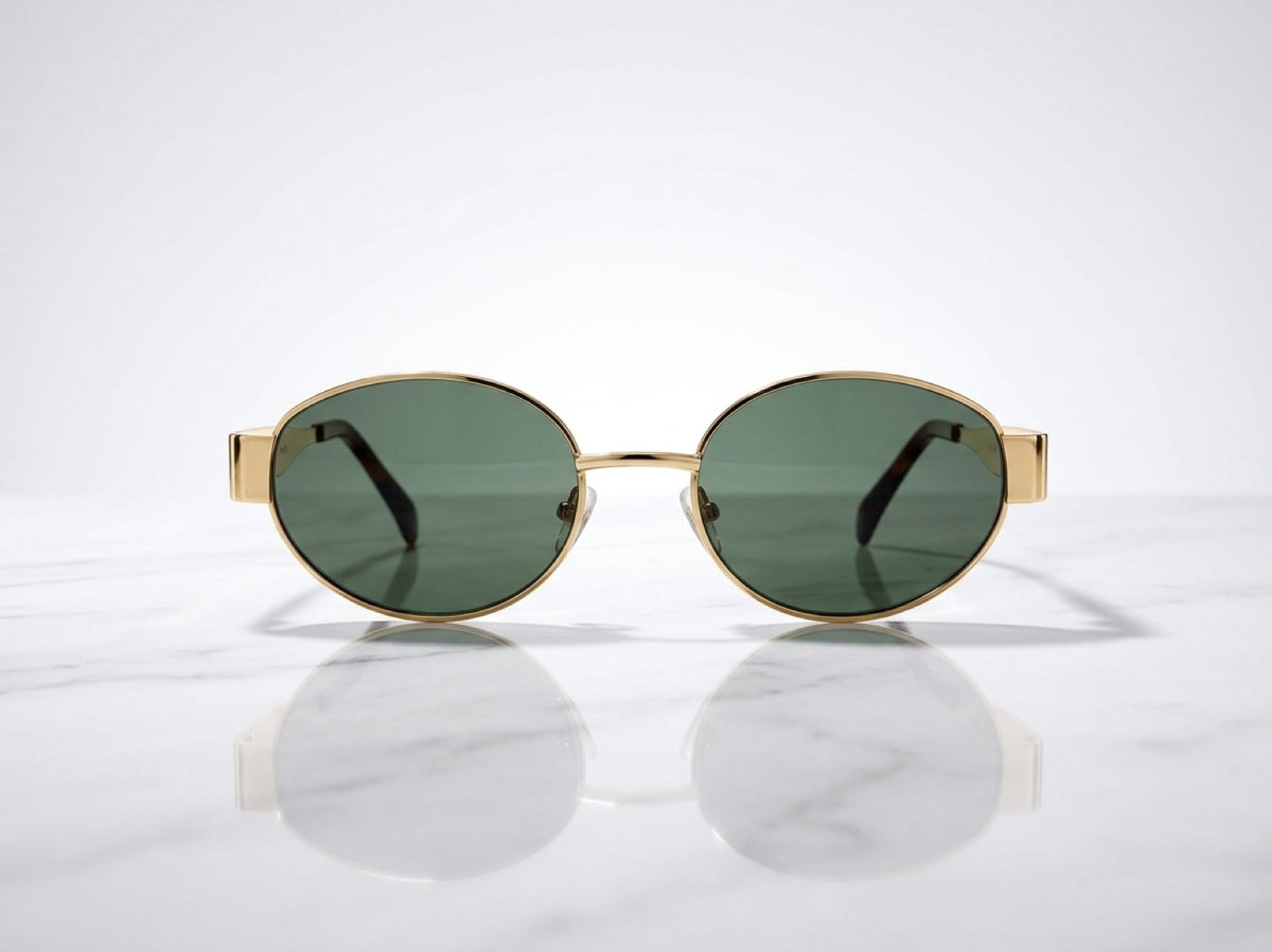 Olive Luxe Oval Sunglasses