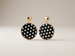Midnight Polka Dot Luxe Statement Earrings