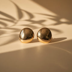 Gold Dome Stud Earrings