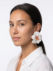 Ivory Petal Bloom Statement Earrings