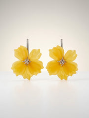 Golden Soleil Flower Statement Earrings