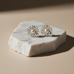 Pearl Sunburst Statement Earrings