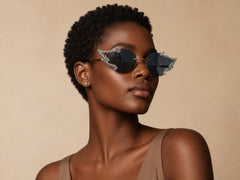 Crystal Noir Butterfly Sunglasses