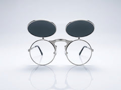 Midnight Eclipse Flip-Up Round Sunglasses