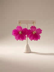 Fuchsia Blossom Statement Earrings