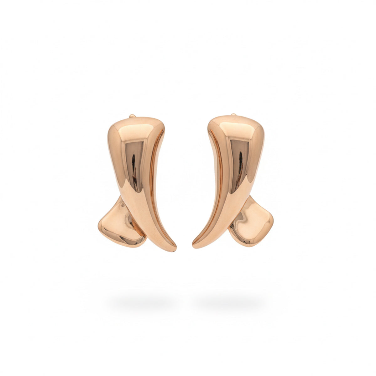 Sculpted Gold Curve Statement Earrings