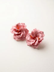 Rosé Bloom Statement Flower Earrings