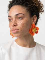 Sunset Bloom Floral Statement Earrings